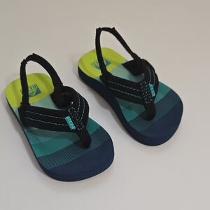 Reef Toddlers 7 Flip Flops Blue And Black Unused